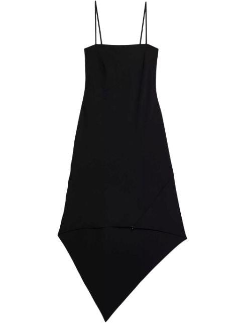 asymmetric virgin wool midi dress by HELMUT LANG