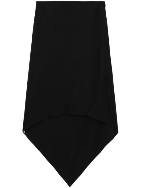 asymmetric wool midi skirt by HELMUT LANG