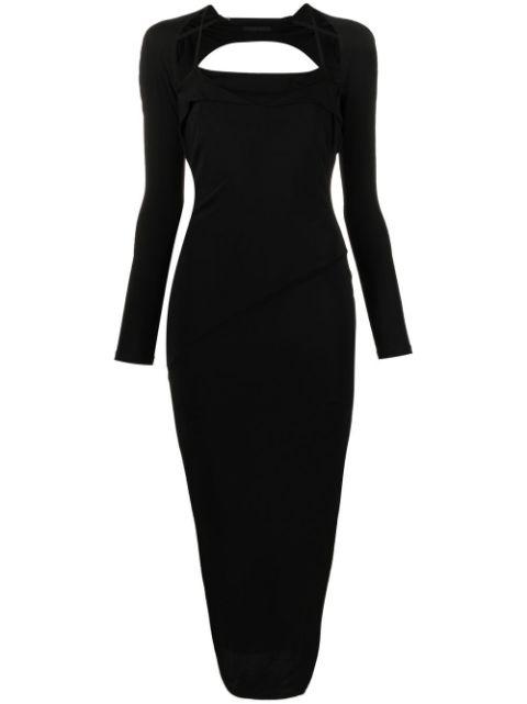 backless long-sleeved maxi dress by HELMUT LANG