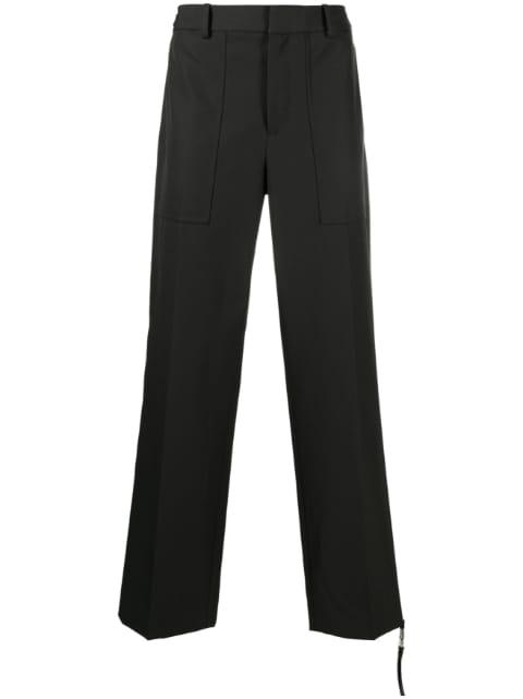 buckle-detail cotton trousers by HELMUT LANG
