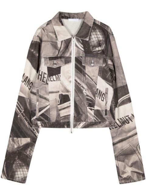 car-print denim shirt jacket by HELMUT LANG