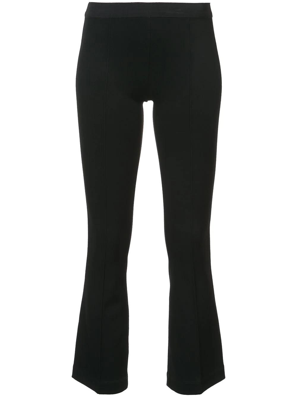 cropped flare rib trousers by HELMUT LANG