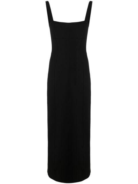 cut-out sweetheart-neck maxi dress by HELMUT LANG