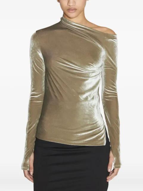 draped velvet top by HELMUT LANG