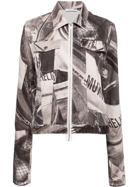 graphic-print zip-up jacket by HELMUT LANG