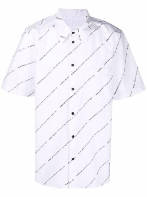 logo-print cotton shirt by HELMUT LANG
