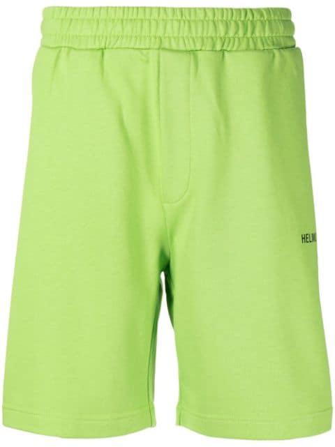 logo-print cotton track shorts by HELMUT LANG