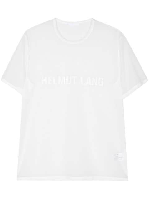 logo-print sheer T-shirt by HELMUT LANG
