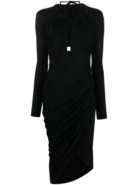 long-sleeve halter dress by HELMUT LANG