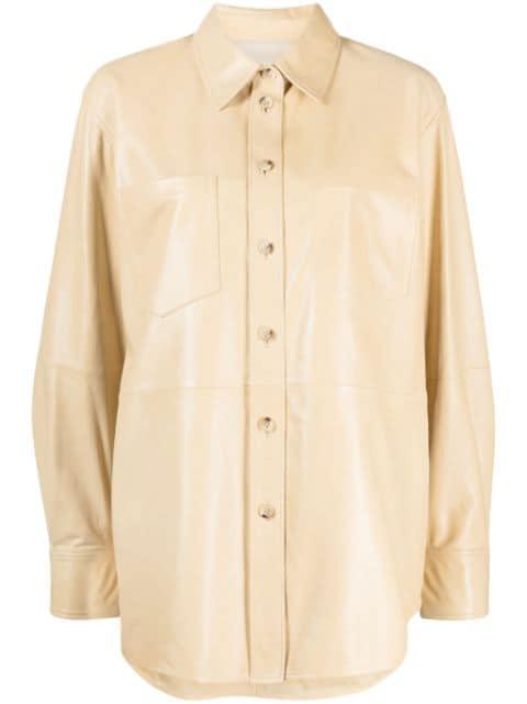 long-sleeve leather shirt by HELMUT LANG
