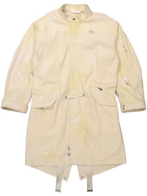 paint splatter-effect parka by HELMUT LANG