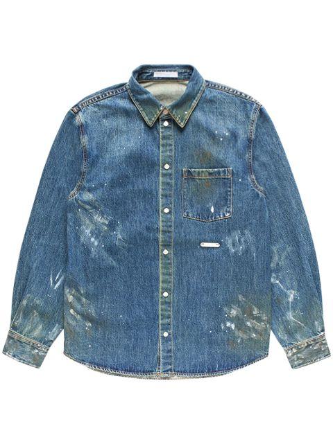 painted denim shirt by HELMUT LANG