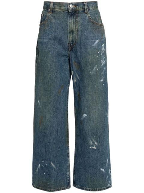 painted wide leg jeans by HELMUT LANG