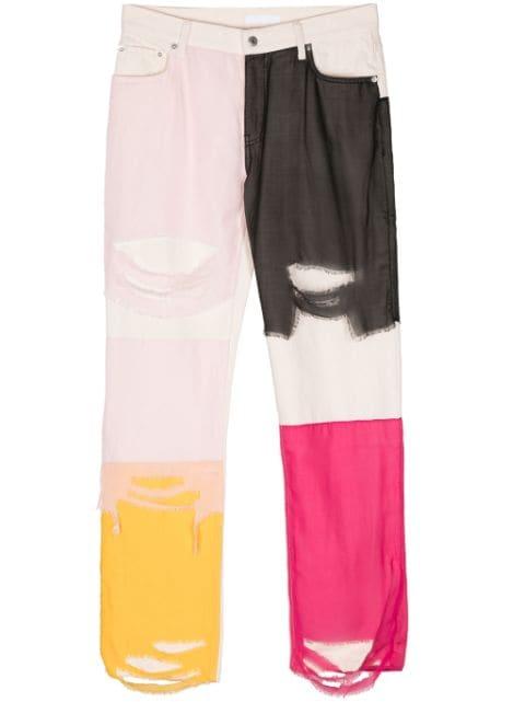 panelled low-rise straight-leg jeans by HELMUT LANG