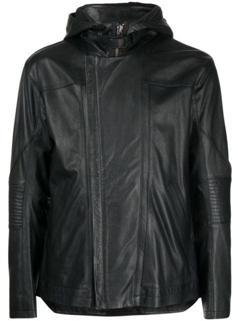 photograph-print leather jacket by HELMUT LANG