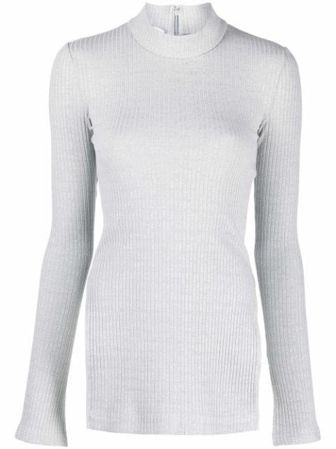 ribbed-knit long-sleeve top by HELMUT LANG