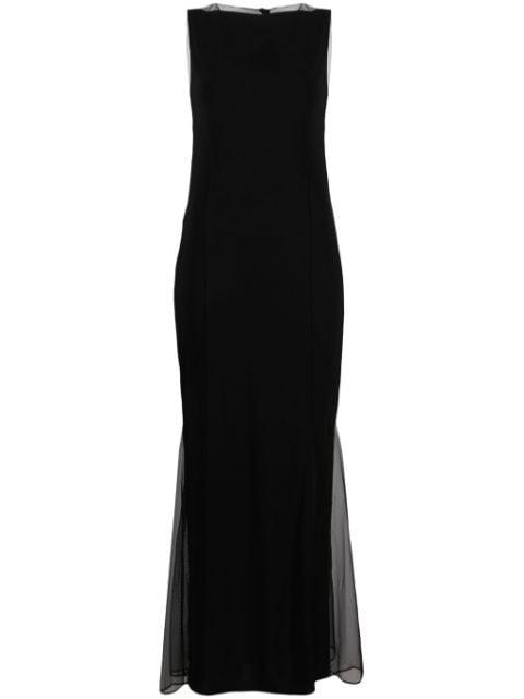 sheer-panelled flared dress by HELMUT LANG