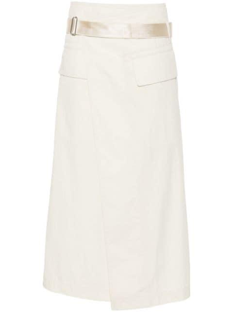 wrap midi skirt by HELMUT LANG