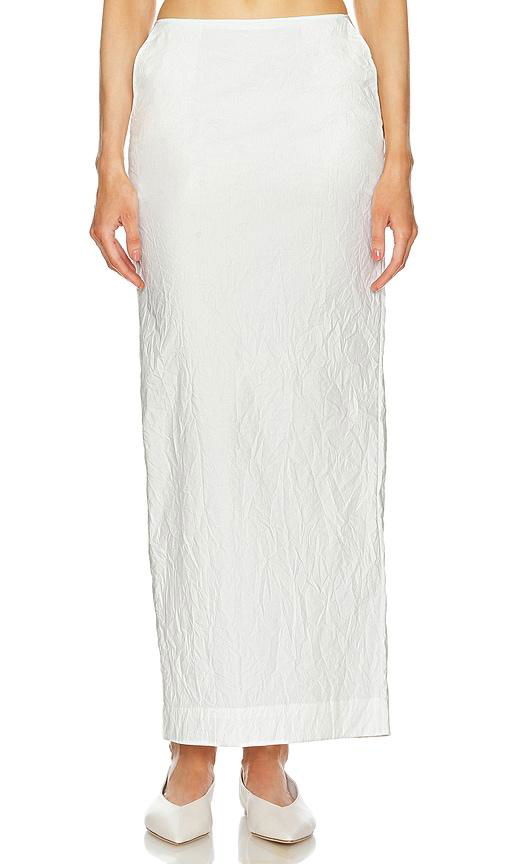 Helsa Crinkle Maxi Skirt in White by HELSA
