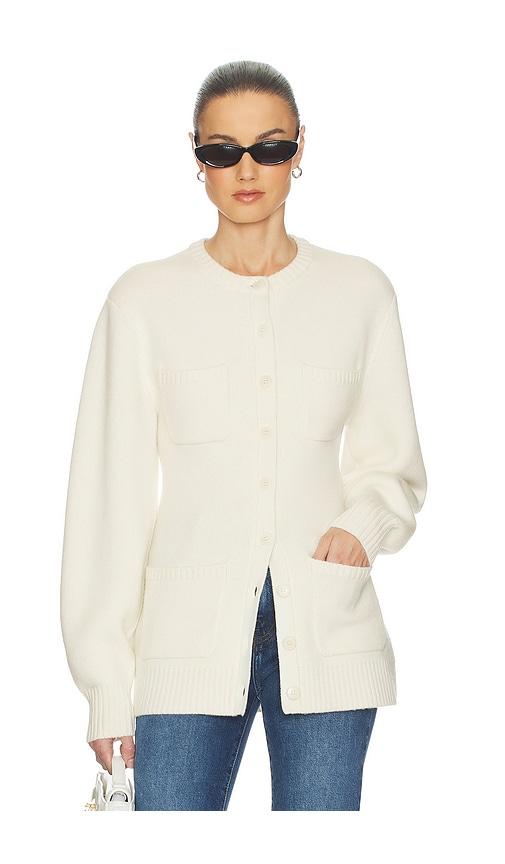 Helsa Devika Wool Cashmere Cardigan in Cream by HELSA