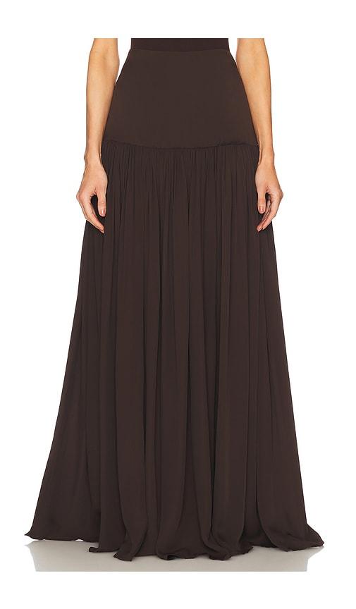 Helsa Diaphanous Maxi Skirt in Brown by HELSA