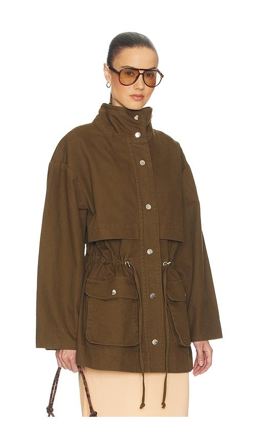 Helsa Garment Washed Utility Jacket in Army by HELSA