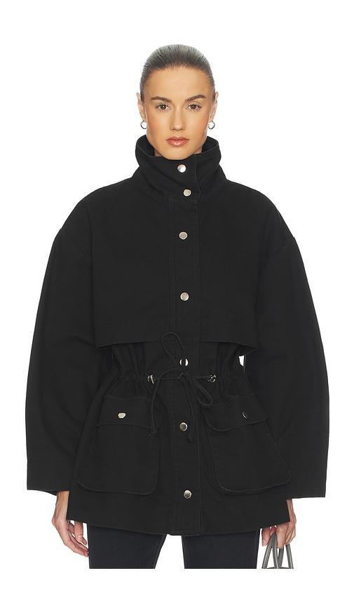 Helsa Garment Washed Utility Jacket in Black by HELSA