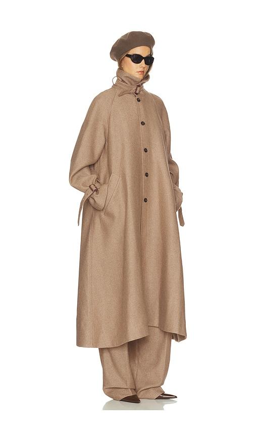 Helsa Italian Herringbone Trench Coat in Brown by HELSA