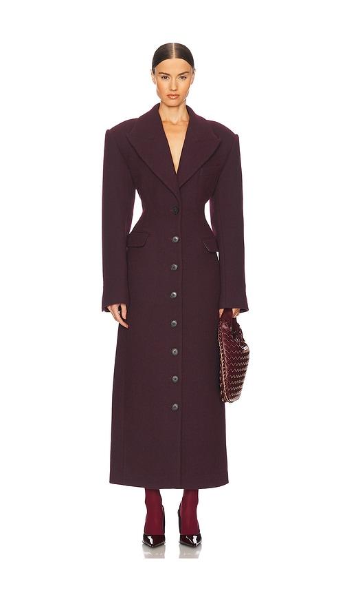 Helsa Italian Wool Blend Topcoat in Burgundy by HELSA