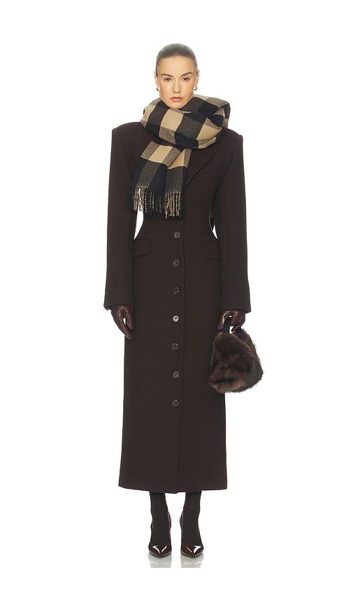 Helsa Italian Wool Blend Topcoat in Chocolate by HELSA