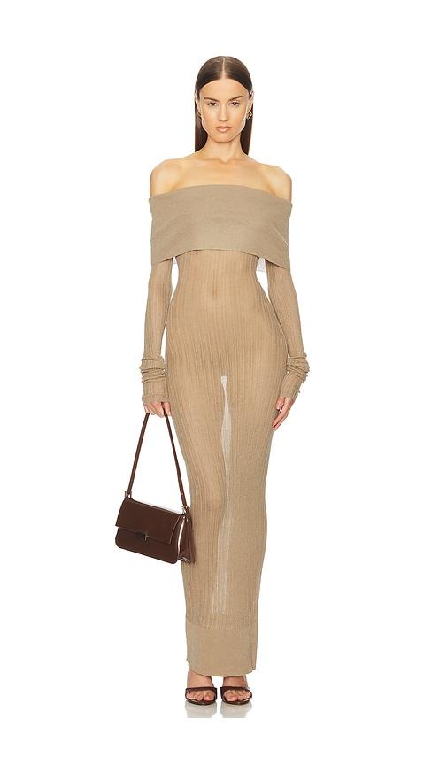 Helsa Justin Maxi Dress in Beige by HELSA