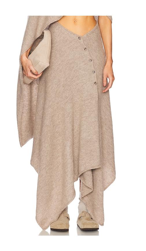 Helsa Lauren Midi Knit Skirt in Beige by HELSA