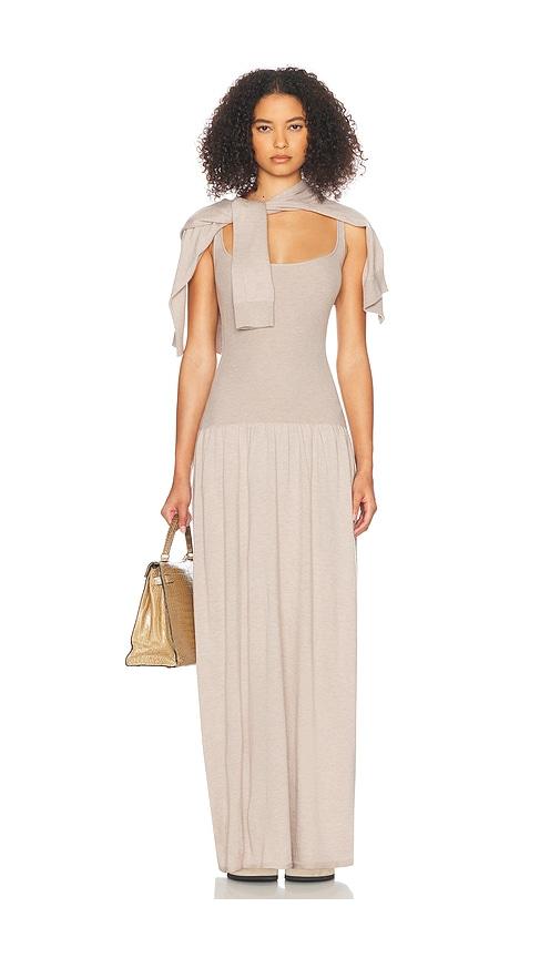 Helsa Maddison Maxi Knit Dress in Taupe by HELSA