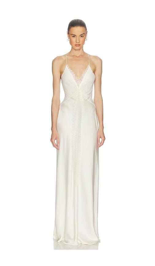 Helsa Mix Media Slip Dress in Ivory by HELSA