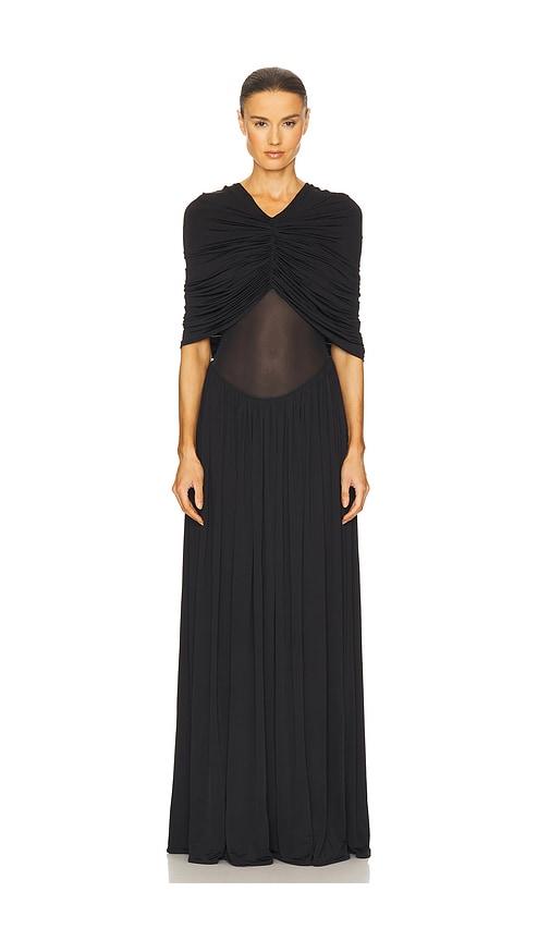 Helsa Philomena Jersey Dress in Black by HELSA