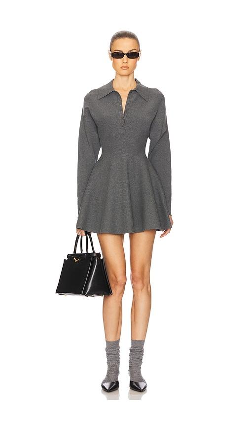 Helsa Saffron Mini Knit Dress in Grey by HELSA Helsa Saffron Mini Knit Dress in Grey by HELSA