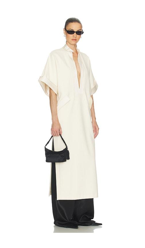 Helsa The Magda Dress in Thick Crepe in Ivory by HELSA