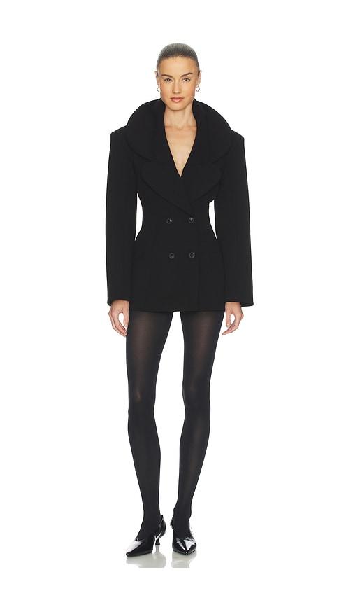 Helsa The Rampling Blazer in Thick Crepe in Black by HELSA