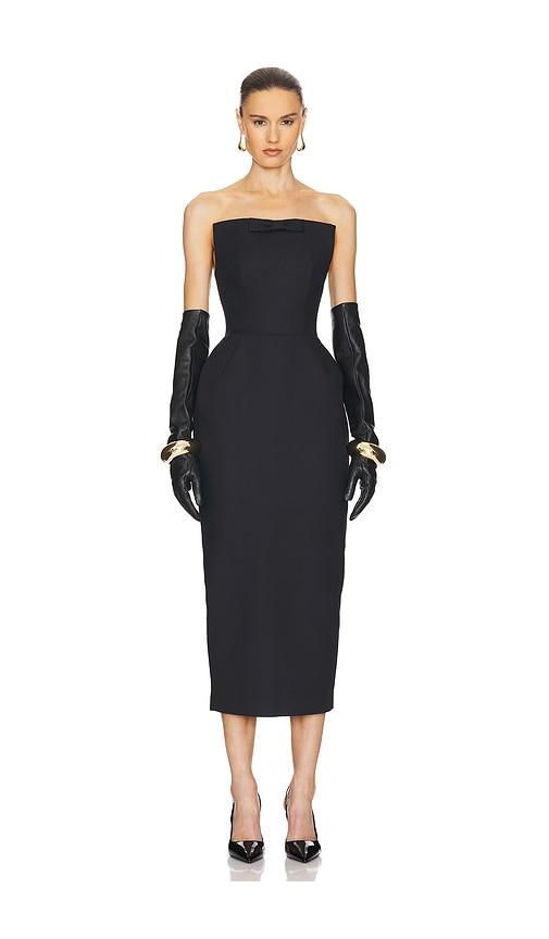 Helsa The S Curve Dress With Bow in Black by HELSA Helsa The S Curve Dress With Bow in Black by HELSA