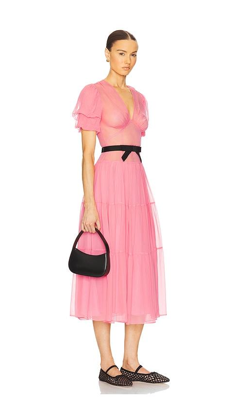 Helsa The Sasha Dress in Silk Chiffon in Pink by HELSA Helsa The Sasha Dress in Silk Chiffon in Pink by HELSA