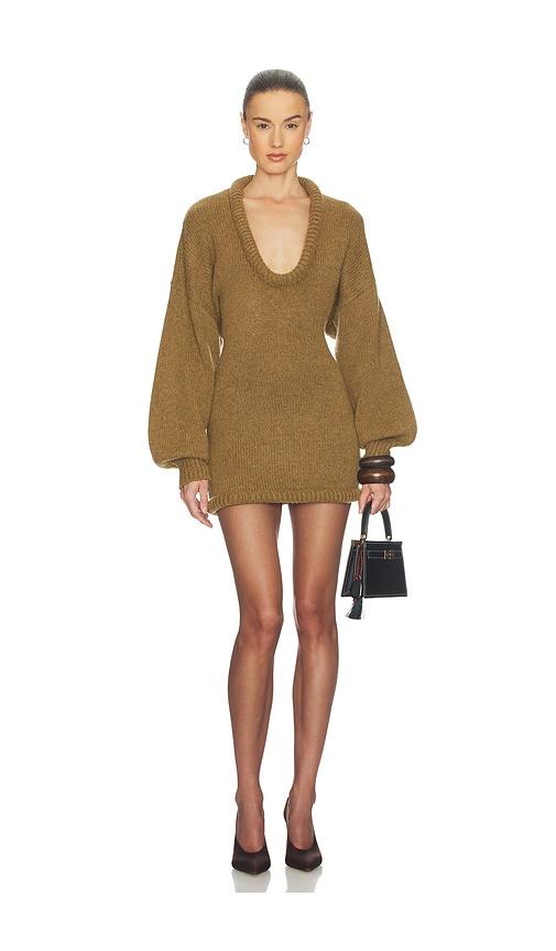 Helsa Vilde Micro Mini Dress in Olive by HELSA