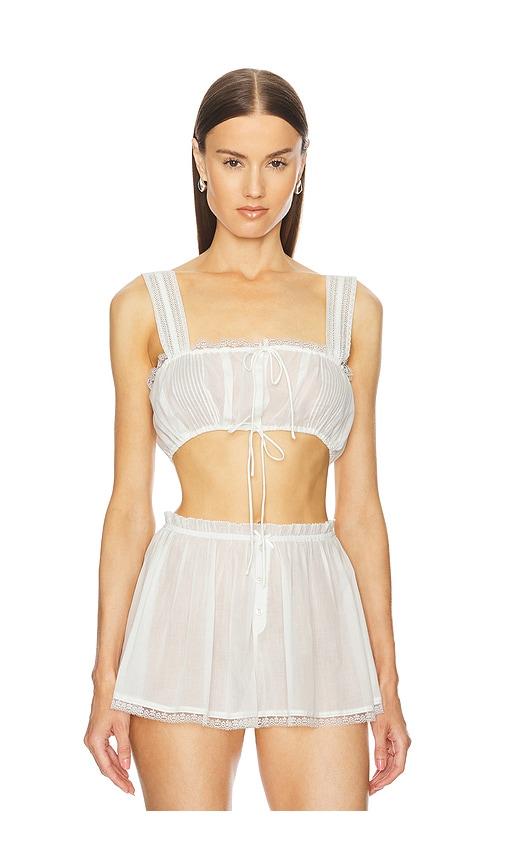 Helsa Voile Camisette Top in White by HELSA