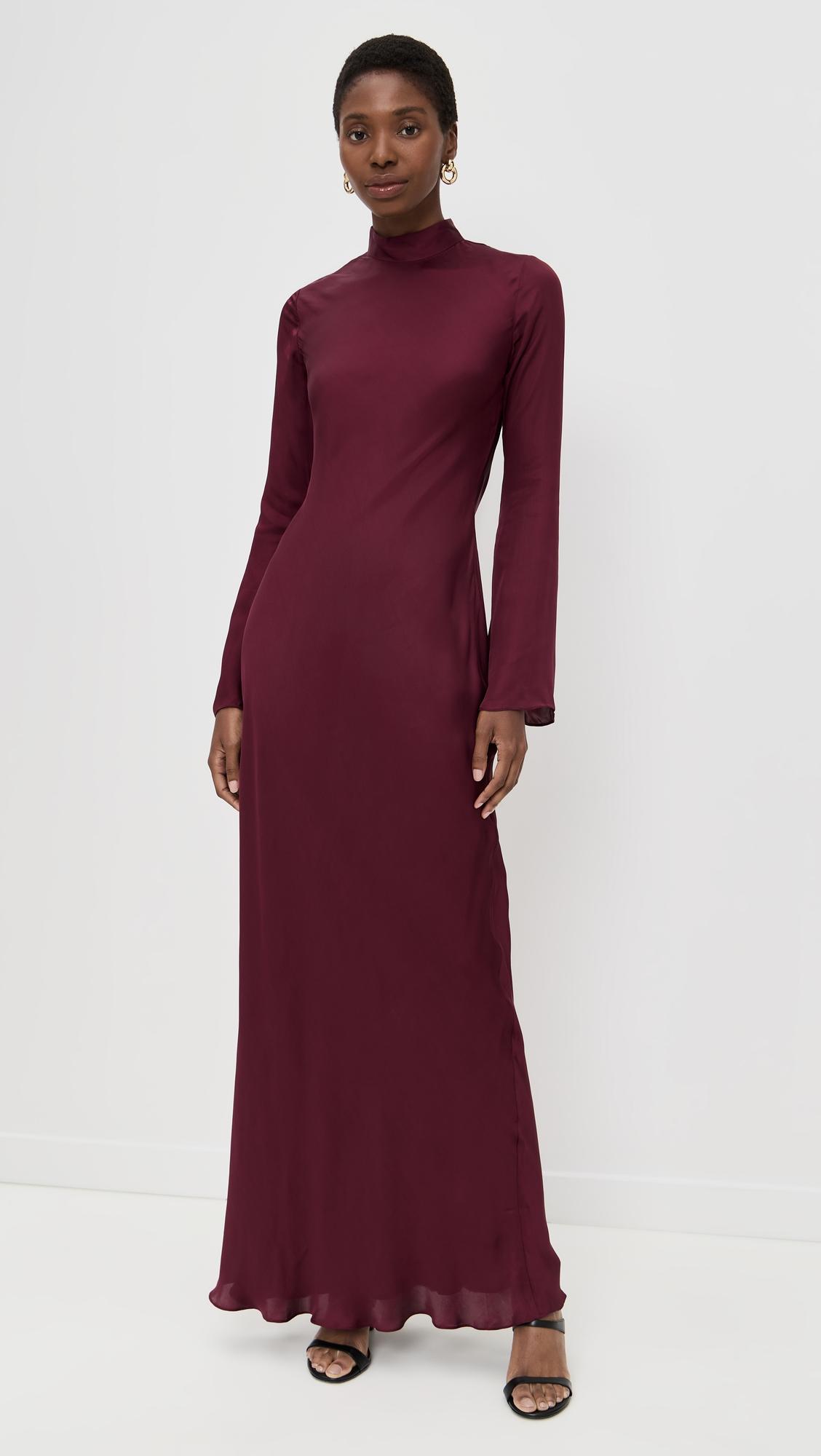 Bias Cut Mock Neck Maxi Dress by HEMANT AND NANDITA
