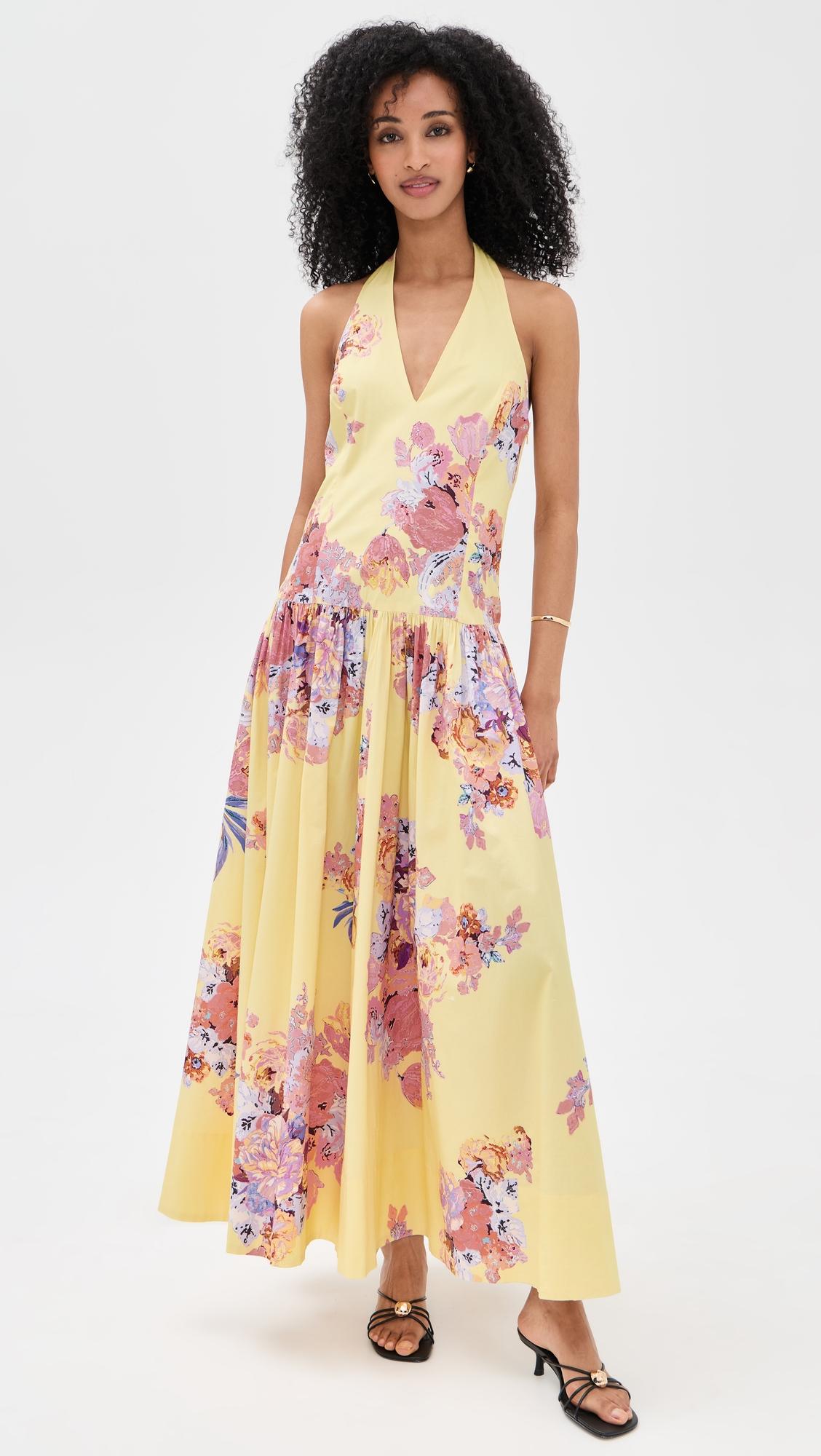 Halterneck Maxi Dress by HEMANT AND NANDITA