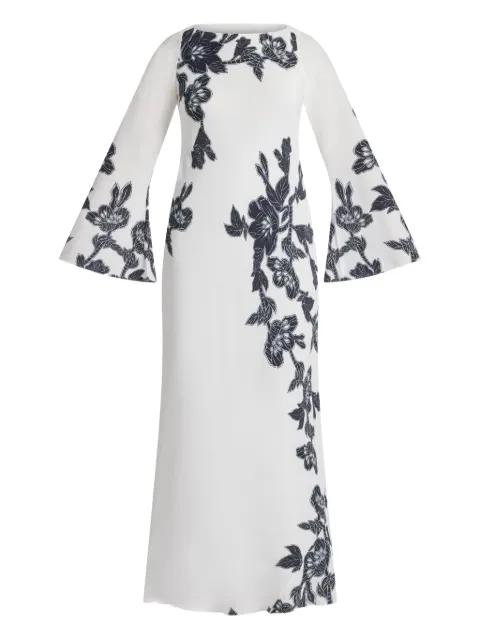 Aahi bell-sleeve floral maxi dress by HEMANT&NANDITA