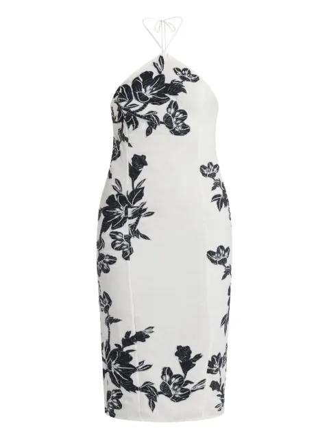 Aahi floral halterneck midi dress by HEMANT&NANDITA