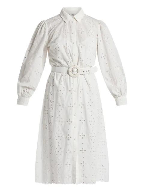 Adya eyelet belted midi dress by HEMANT&NANDITA