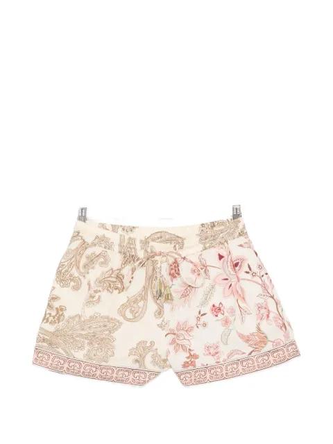 Dani floral-paisley drawstring shorts by HEMANT&NANDITA