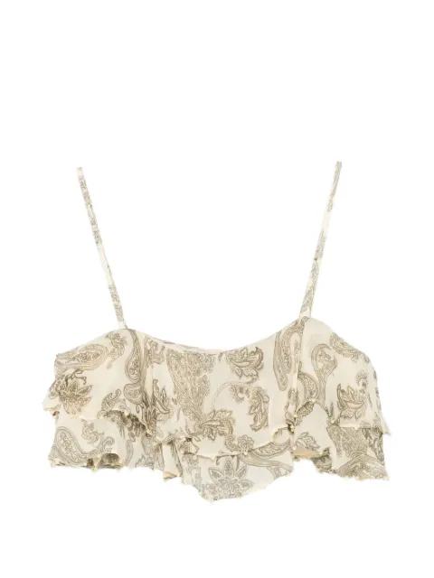 Dani paisley-print ruffled top by HEMANT&NANDITA