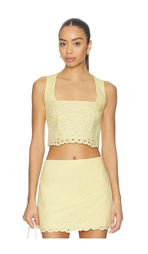 HEMANT AND NANDITA Boxy Top in Yellow by HEMANT&NANDITA